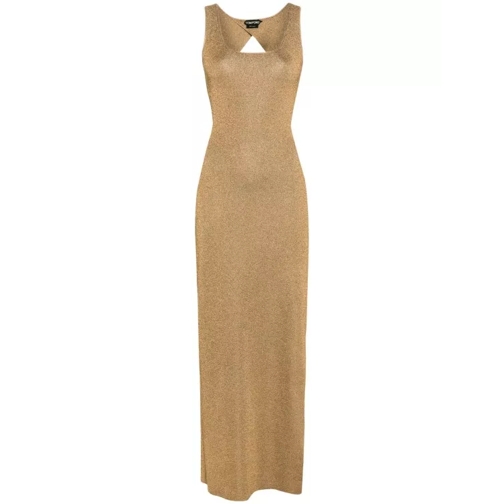 Tom Ford Gold Open-Back Maxi Dress Gold 