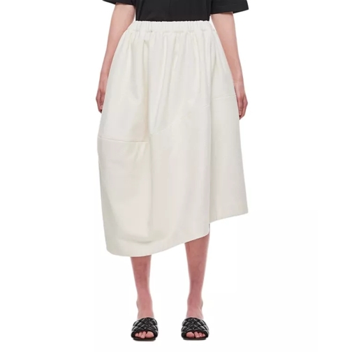 Comme des Garcons Cotton Nylon Blen Midi Skirt White 