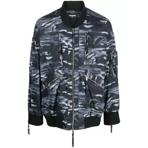 Dsquared2 Graphic-Print Bomber Jacket Black 