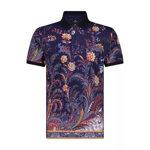 Etro Poloshirt im floralem Design 48104294875482 Dunkelblau 