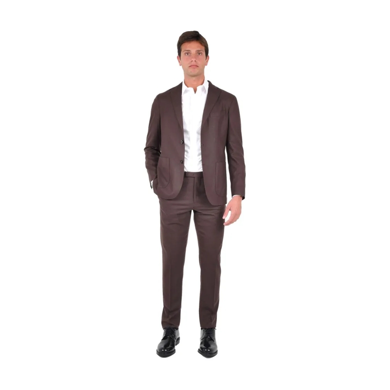 Boglioli Anzugkombination Brown Virgin Wool Suit With Tailored Blazer Brown