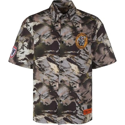 Heron Preston Legere Oberteile Heron Preston Camouflage Popline Shirt grün