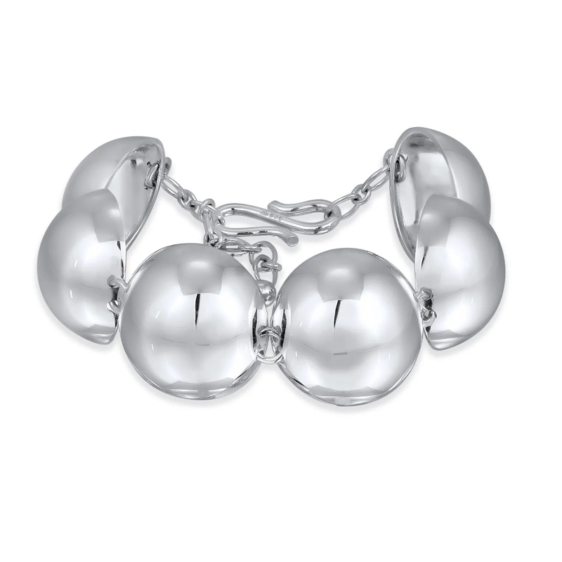 Elli Armband Armband Kugel Perle Halboffen 925 Sterling Silber silber