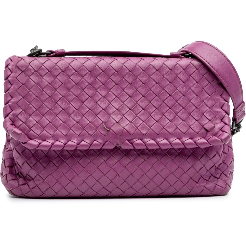 Bottega Veneta Schultertasche Small Nappa Intrecciato Olympia Shoulder Bag lila