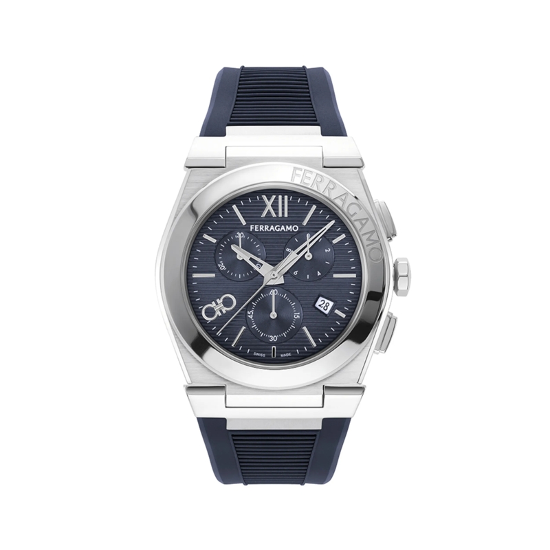 Salvatore Ferragamo Quarzuhr Quarz Chronograph Uhr Vega Chrono blau