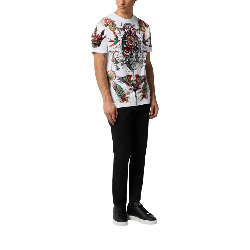 Philipp Plein T-Shirt Round Neck T-Shirt Tattoo Stones weiss(Image 3)