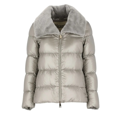 Herno Übergangsjacke Grey Padded And Quilted Down Jacket Grey