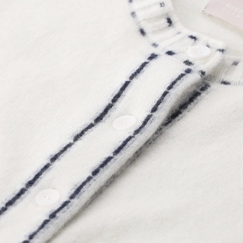 Hemisphere Strickjacke Kurzarm-Strickjacke aus Kaschmirmix weiß(Image 4)