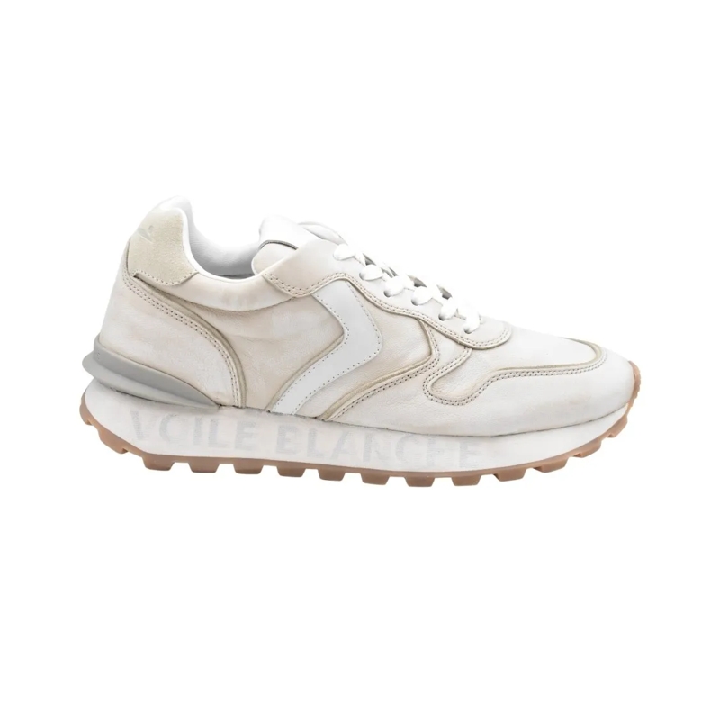 Voile Blanche Low-Top-Sneaker Laced White Sneakers With Smooth Upper White