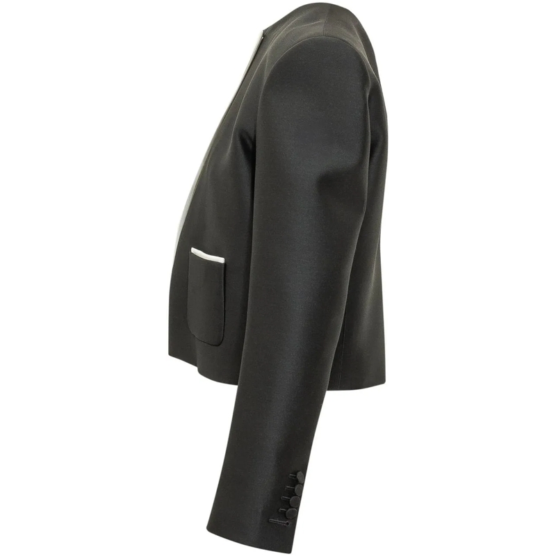 Tom Ford Blazer Giacca Spencer con Tasche Applicate dunkelgrau(Image 3)