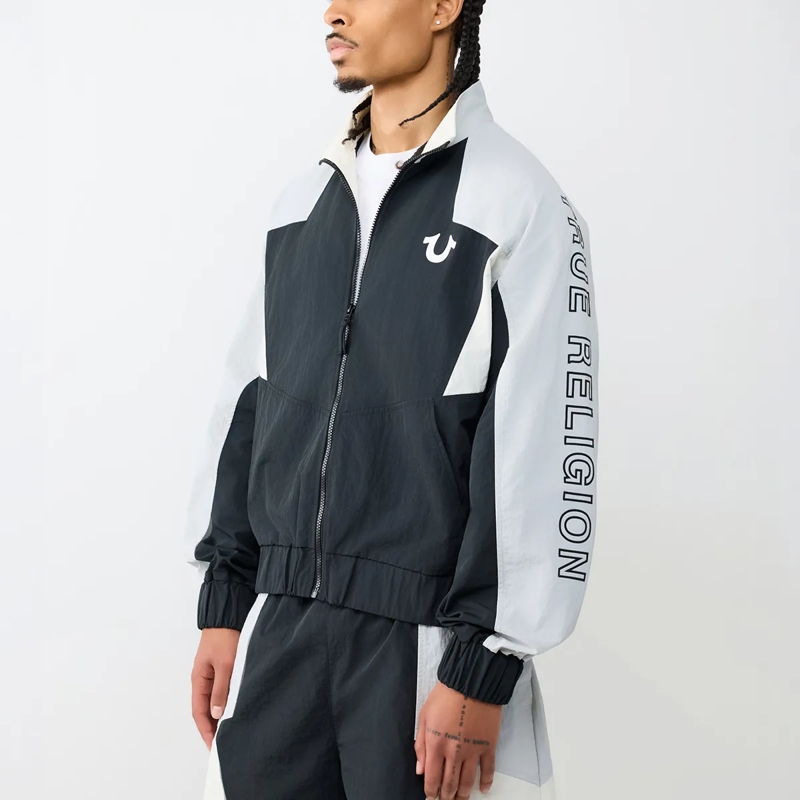 True Religion Daunenjacke - Windbreakter Flair- Geometrisches Colorblocking schwarz(Image 3)