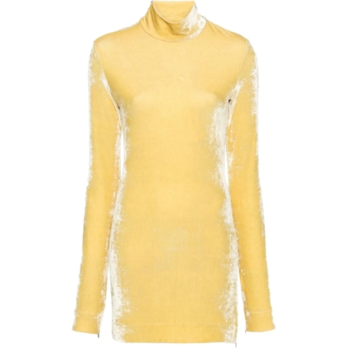 Jil Sander T-Shirts Top With Velvet Details Royal Yellow gelb