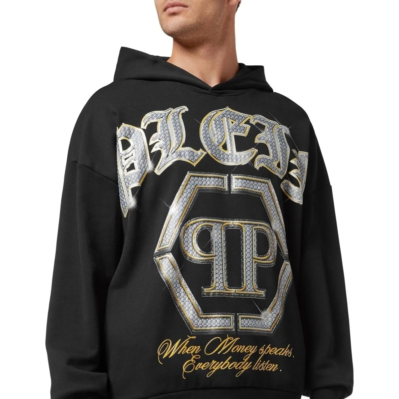 Philipp Plein Sweatshirt Hoodie Mit Schmucksteinen schwarz(Image 2)