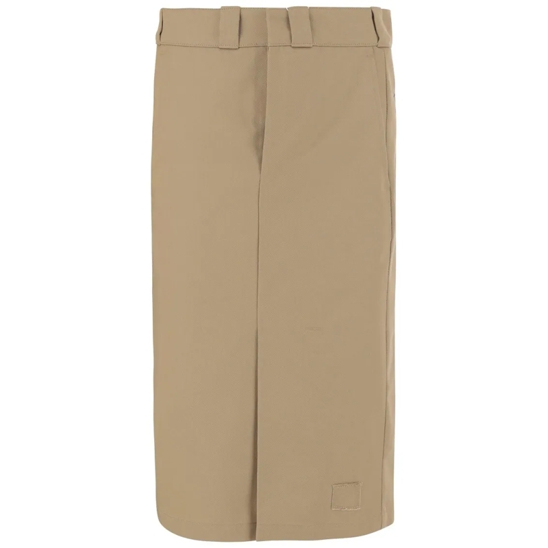Maison Margiela Midirok Cotton Blend Midi Skirt Neutrals