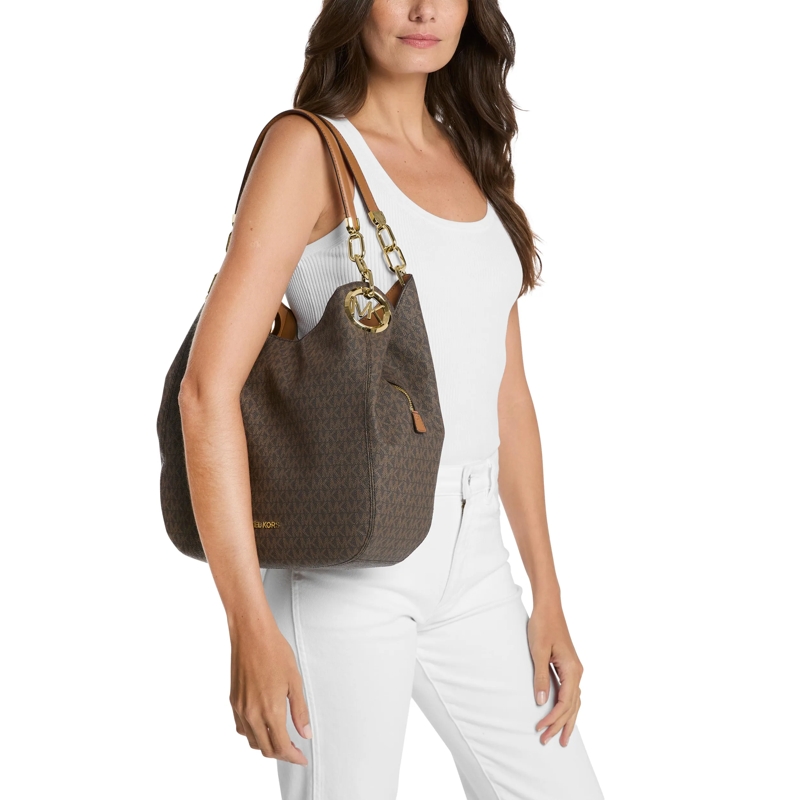 MICHAEL Michael Kors Tote Lg Chain Shldr Tote Brn/acorn(Image 4)