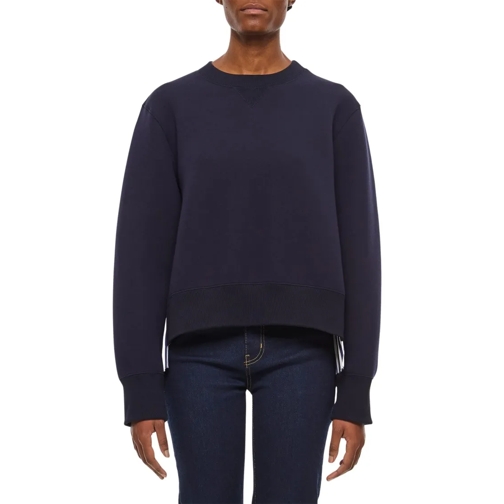 Sacai Hemden Sweatshirt With Pleated Fabric Back Blue