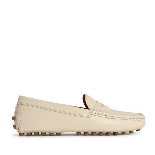 Tod's Ballerina Beige Leather Loafers Neutrals