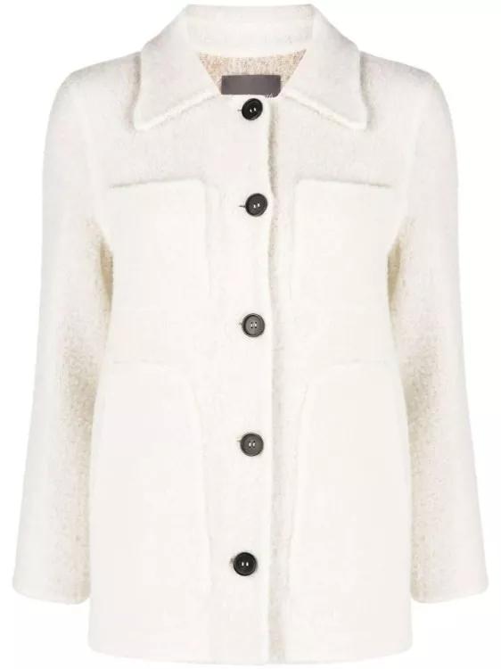 Lorena Antoniazzi - Single-Breasted Wool-Blend Coat - Größe 40 - white