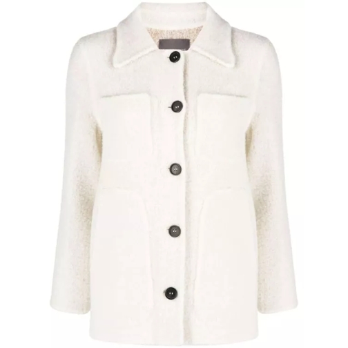 Lorena Antoniazzi Single-Breasted Wool-Blend Coat White 