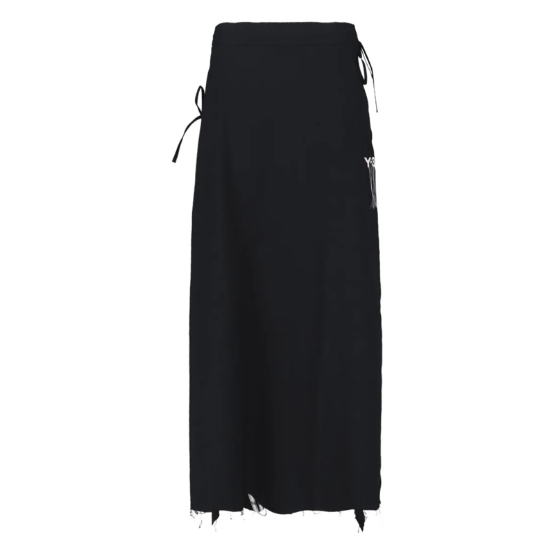 Y-3 Midi-jurk Midi Skirt In Black Recycled Fabric, Medium Waist Black