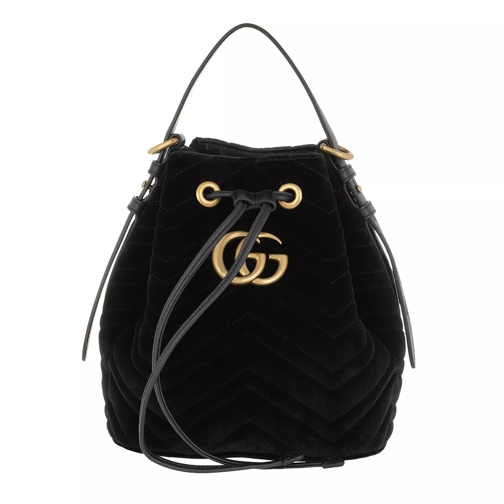 Gucci Marmont 2.0 Shoulder Bag Velvet Black Bucket Bag