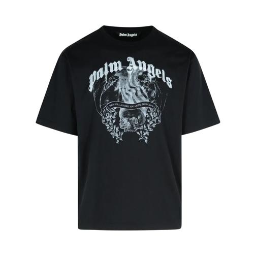 Palm Angels Statement' Black Cotton T-Shirt Black T-shirts