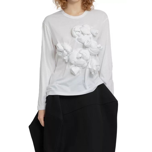Comme des Garcons Knotted Flower Long Sleeve T-Shirt White 
