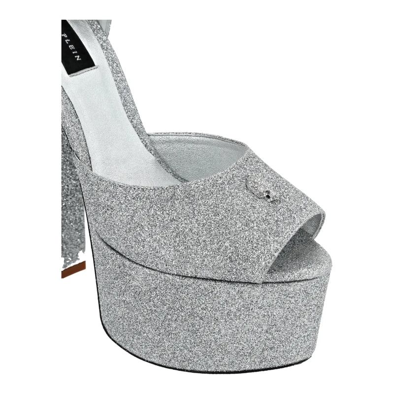 Philipp Plein Riemchensandalen Sandaletten silber(Image 3)