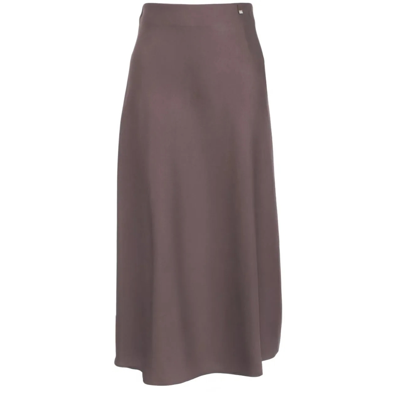Herno Midirock Satin midi skirt braun