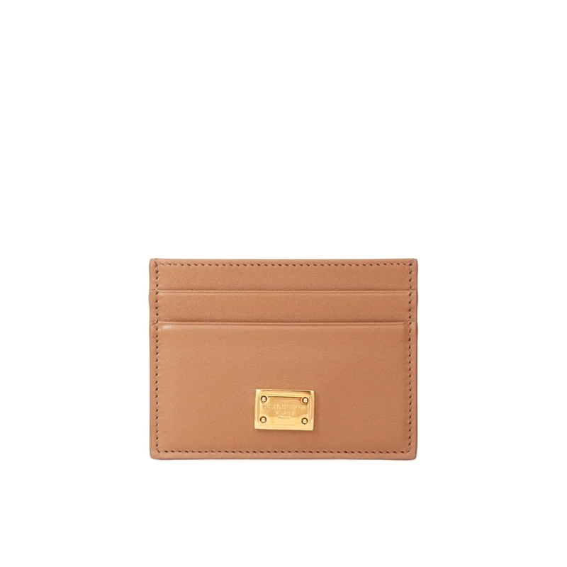 Dolce&Gabbana Geldbörse Caramel Color Plonge Calfskin Card Holder Brown