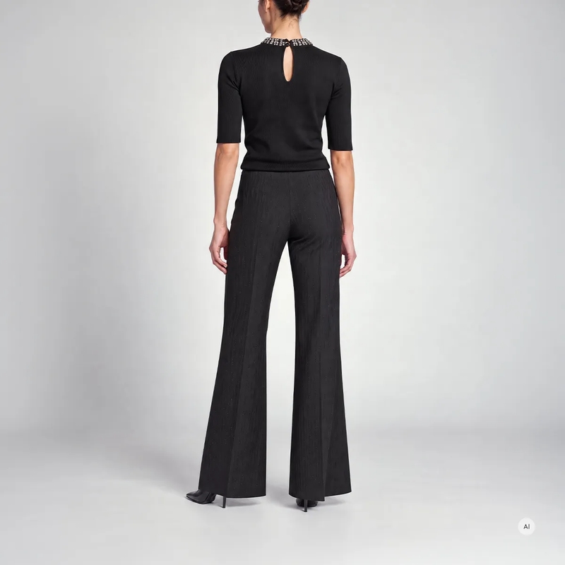 Marc Aurel Pullover Pullover mit Strass-Ausschnitt schwarz(Image 4)