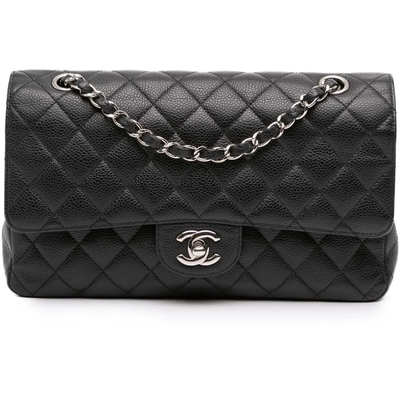 Chanel Sac à bandoulière Medium Classic Caviar Double Flap schwarz