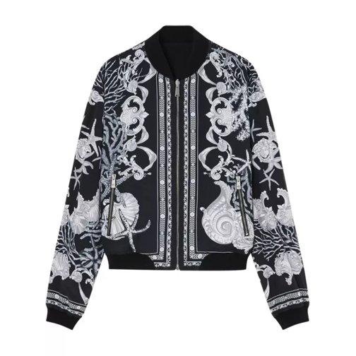 Versace Black Watercolor Couture-Print Reversible Bomber J Black 