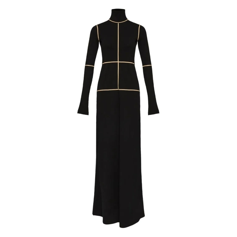 MM6 Maison Margiela  Long Black Fitted Dress Black