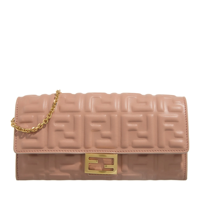 Fendi Crossbody Bag Wallet On Chain Baguette Rose