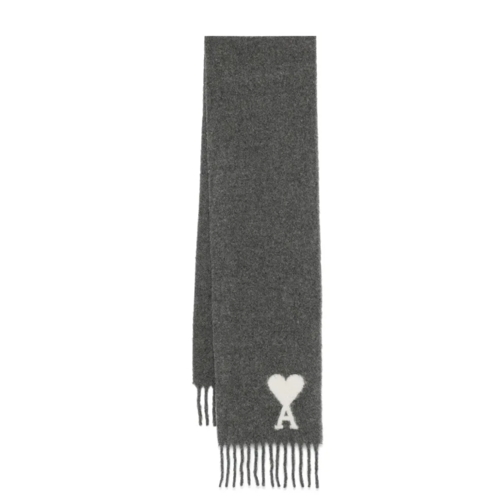 AMI Paris Leichter Schal Grey Ami De Coeur Scarf Grey