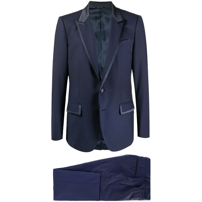 Dolce&Gabbana Anzugkombination Tailored Two-Piece Suit With Silk-Effect Trims Black