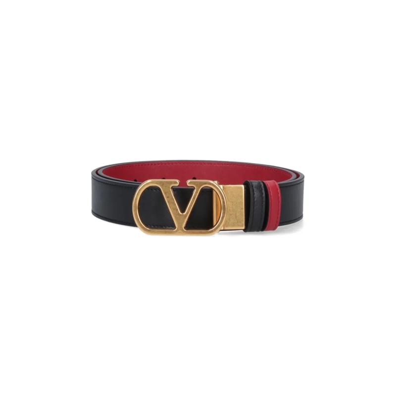 Valentino Garavani Riem Reversible "Vlogo Signature" Belt – Black/Red Black