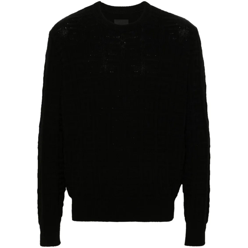 Givenchy Trui Jacquard Knit Sweater Black