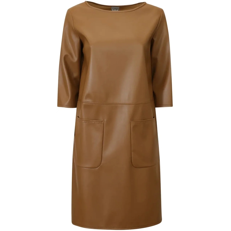 Max Mara Midikleid Dresses Leather Brown braun