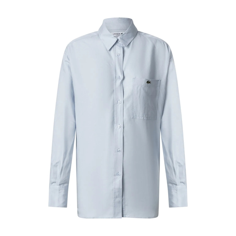 Lacoste Bluse Hemdbluse mit Logo braun