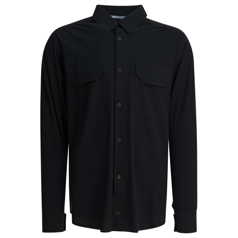 GR10K Chemise Functional Pocket Shirt With Classic Collar And Re Black
