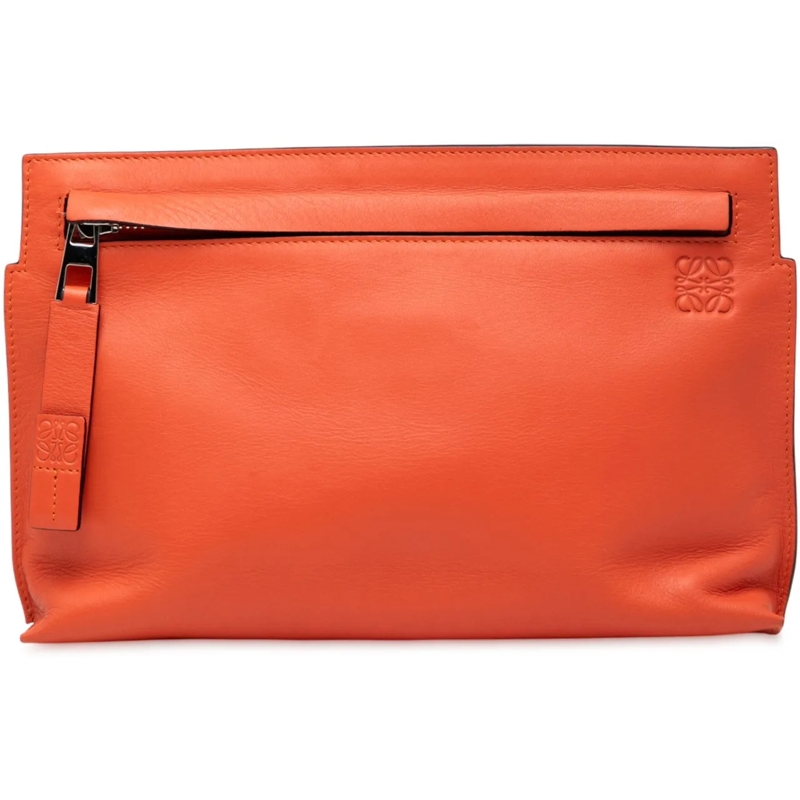 Loewe Pochette Mini Leather T Pouch orange