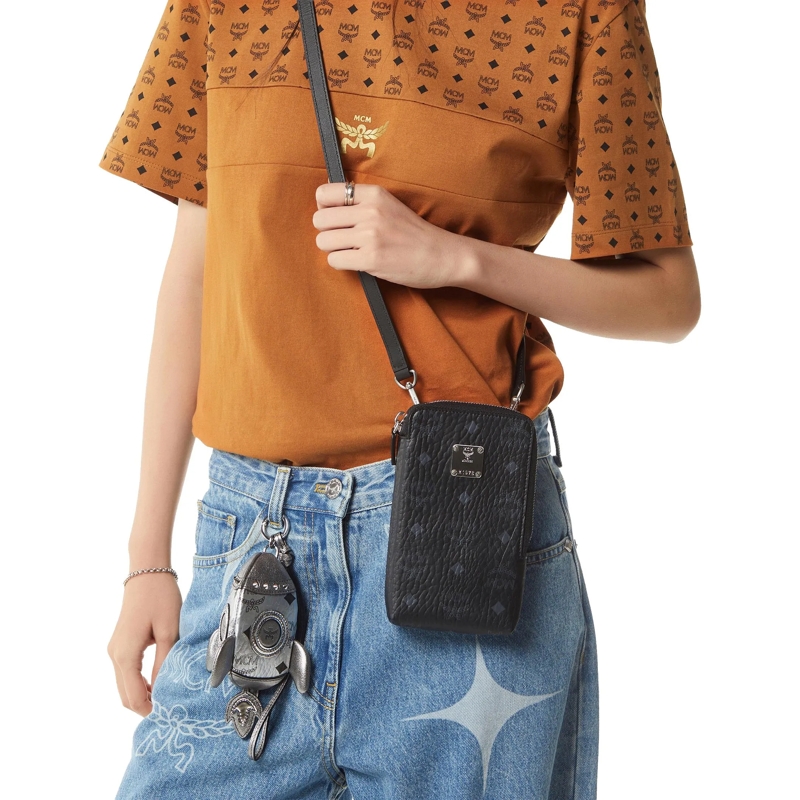MCM Handytasche Aren Visetos Lanyard Fff Bk Black(Image 2)
