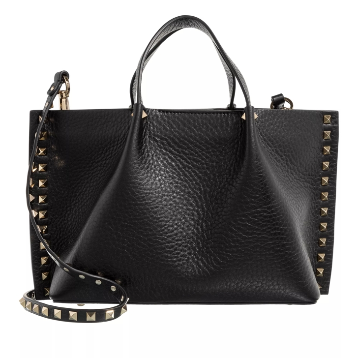 Valentino Garavani Small Tote Rockstud Black Crossbody Bag