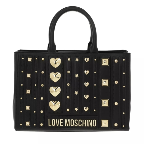Love Moschino Logo Studded Handle Bag Nero Sporta