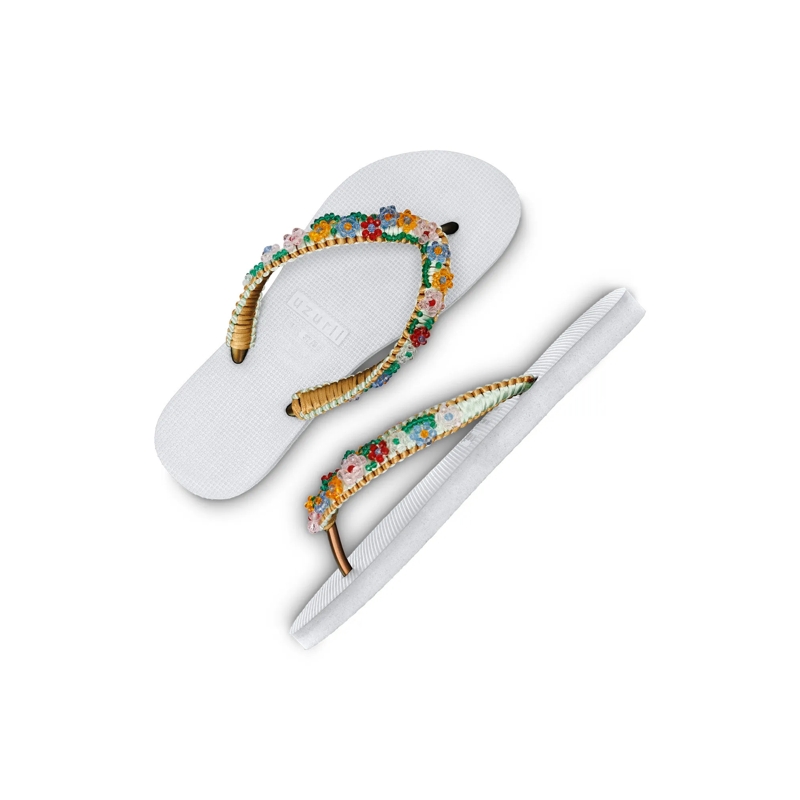 UZURII Flip Flops Zehentrenner Macrame Daisy weiss(Image 4)