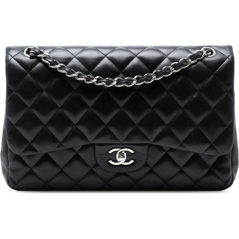 Chanel Schultertasche Jumbo Classic Lambskin Double Flap schwarz