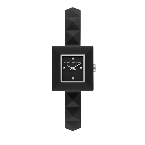 Armani Exchange Two-Hand Silicone Watch Black Dresswatch