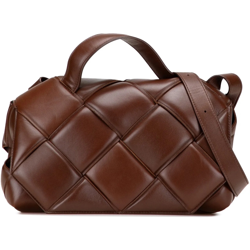 Bottega Veneta Schultertasche Nappa Maxi Intrecciato Padded Top Handle Bag braun